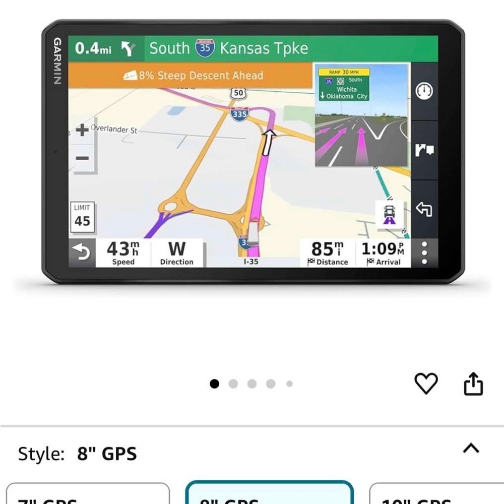 Garmin Black GPS Navigation Device with Full-Color Touchscreen